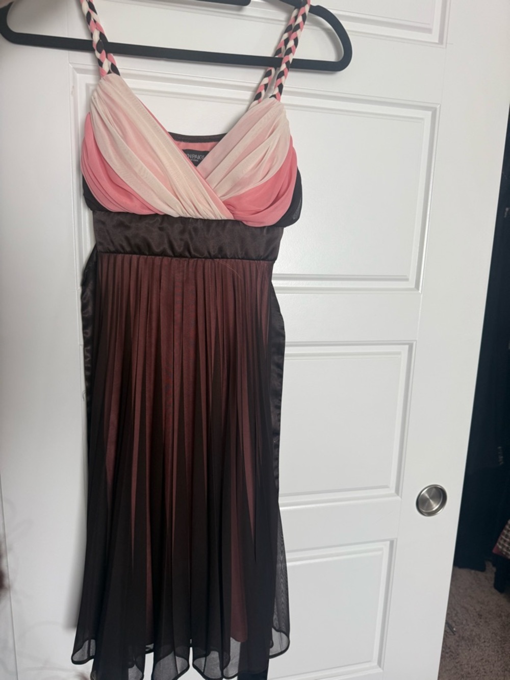 Y2k Elegant Pink Ombre Pleated Midi Dress
